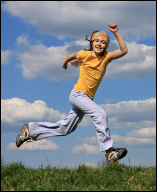 Picture of a little girl running.